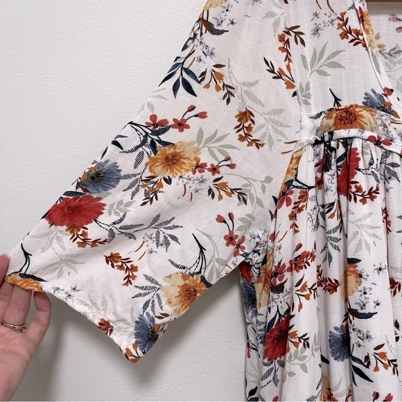 Altar’d State Floral Boho Baby Doll Lined Mini Dress With Pockets Size S - Picture 6 of 9